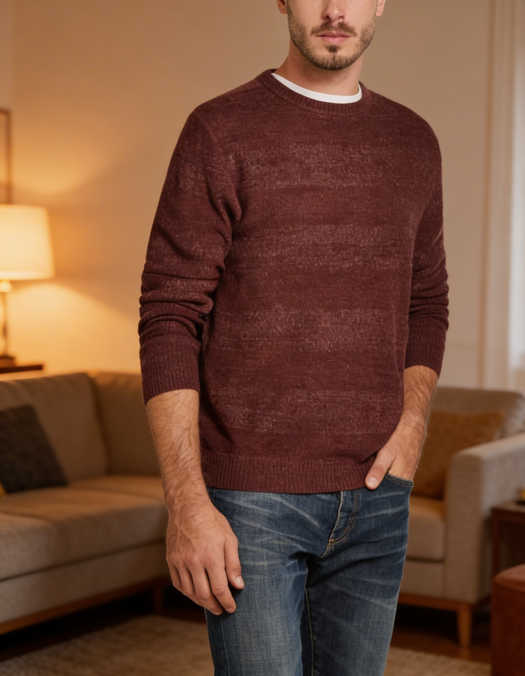 Weatherproof Vintage Mens Sweater Crewneck Striped, Size Large