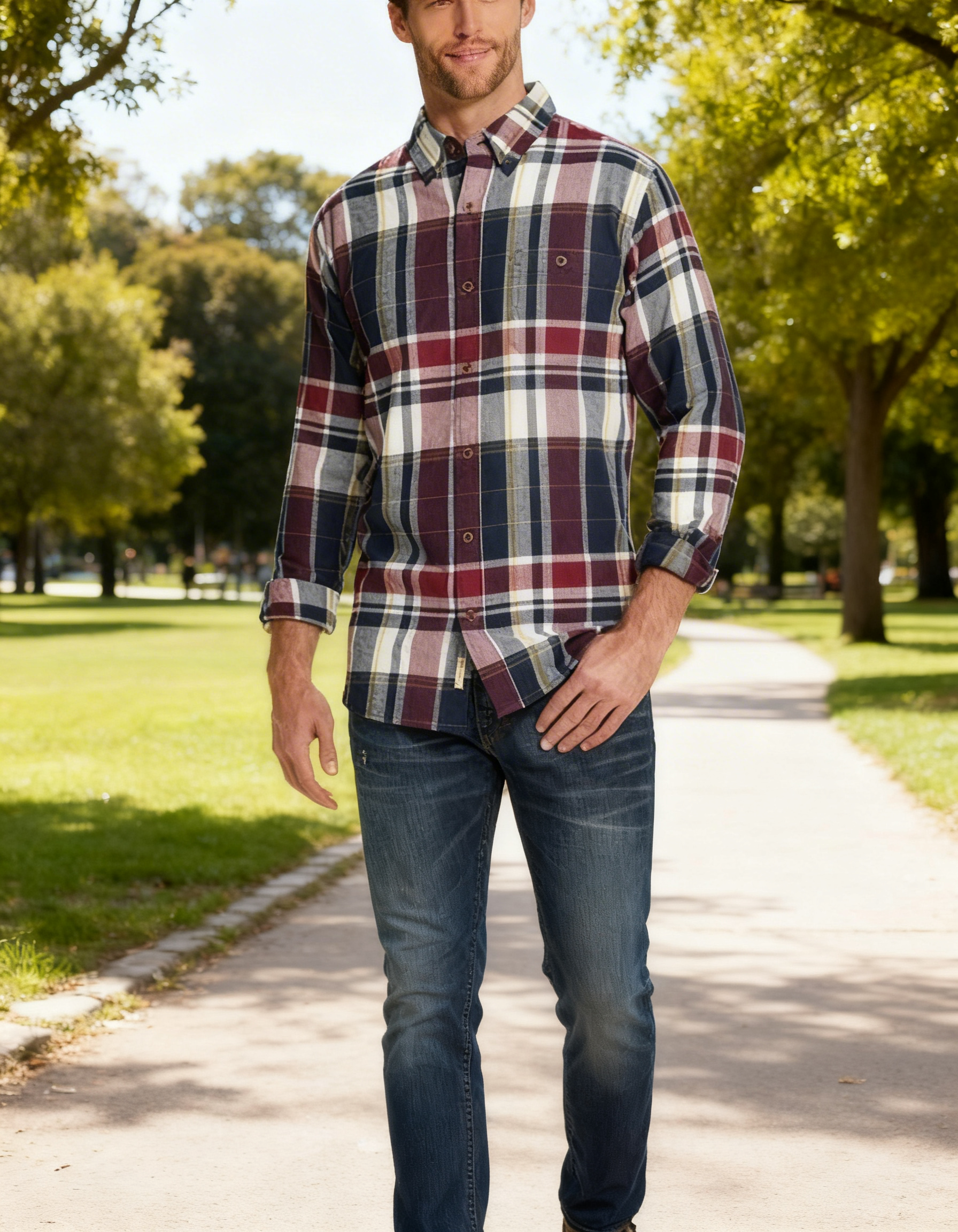 Weatherproof Vintage Mens Exploded Flannel Plaid Shirt, Size Small