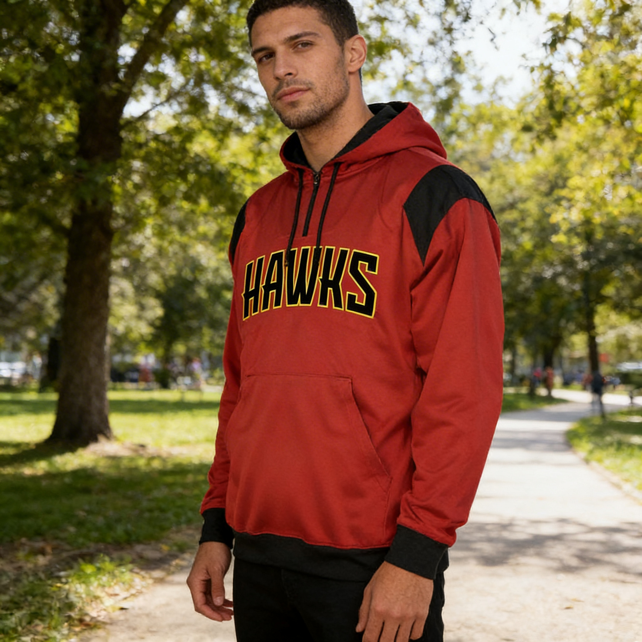 NBA Men's Sports 1/4 Zip Hoodie Atlanta Hawks, Size 3XT