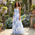 Trixxi Juniors Sequined Floral-Print Gown, Size 1