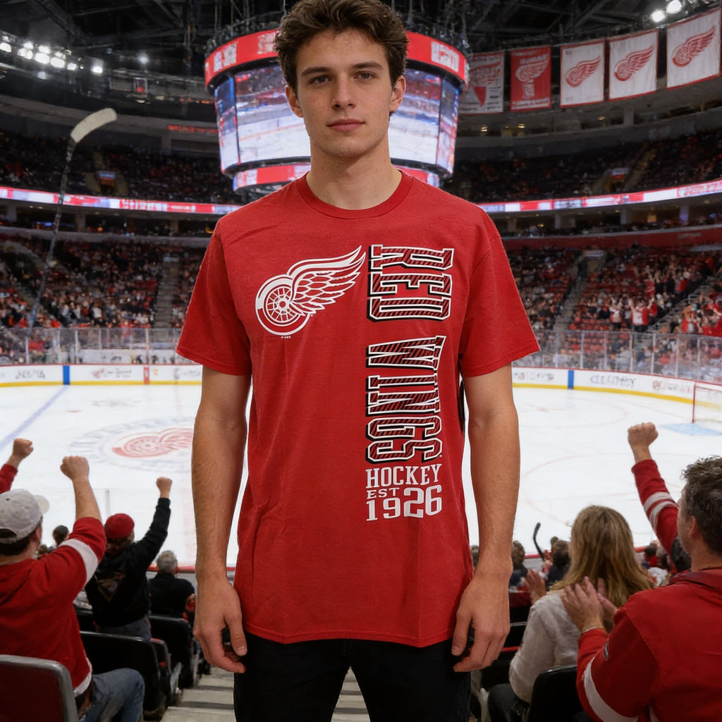 NHL Detroit Red Wings Mens Heathered Tee, Large