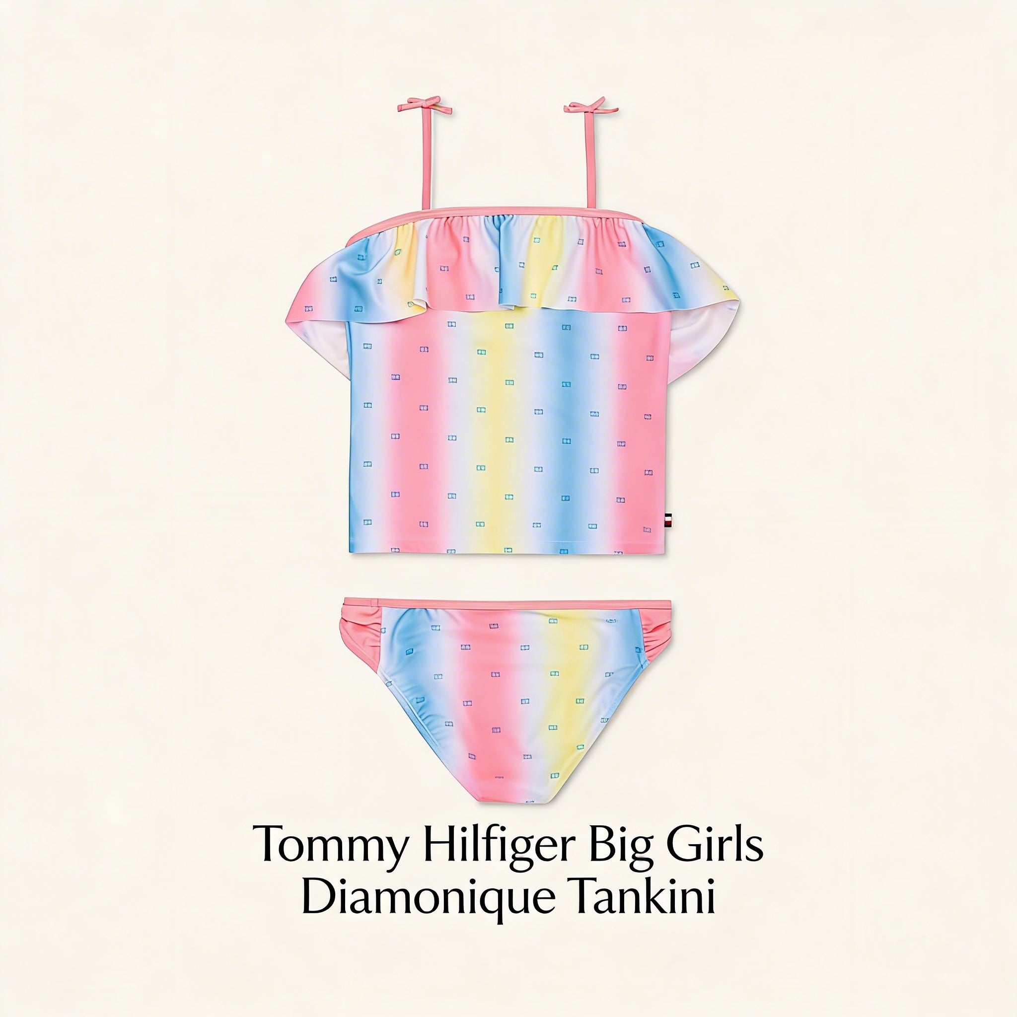 Tommy Hilfiger Big Girls 2-Pc. Diamonique Tankini, Large/12/14