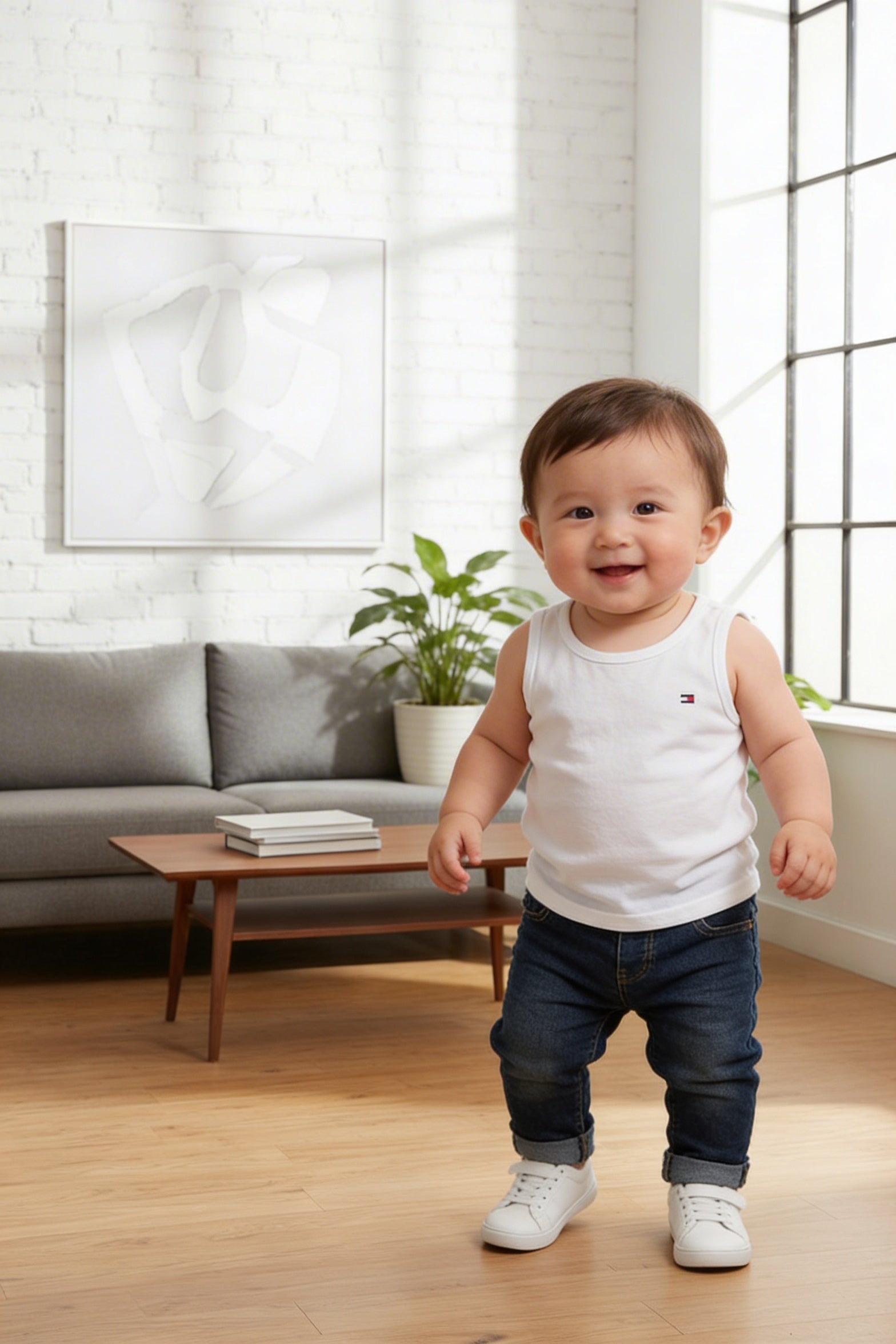 Tommy Hilfiger Little Boys Cotton Ribbed Tank Undershirt, Size 2–3