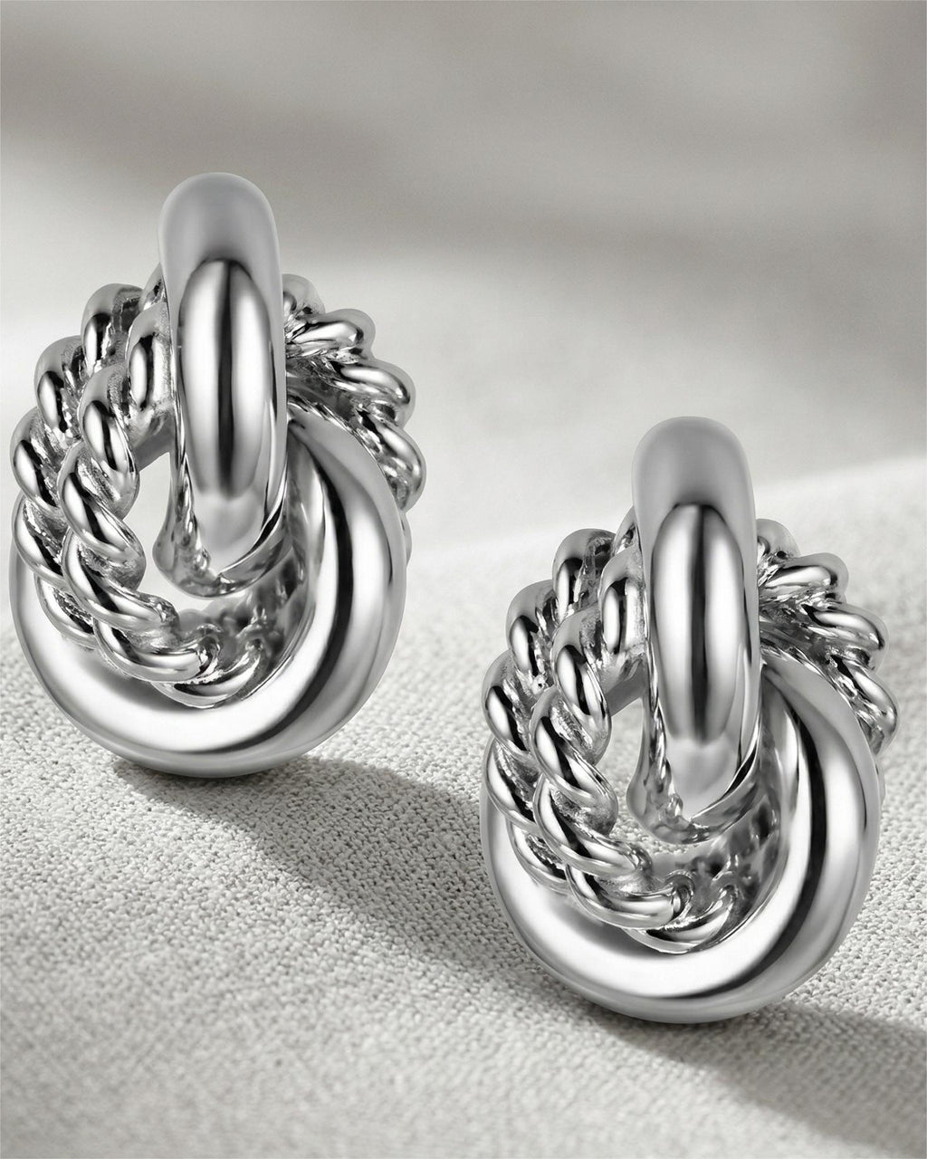 Charter Club Silver-Tone Textured Ring Drop Earrings