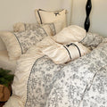 French Black Lace Bedding Set / Cream