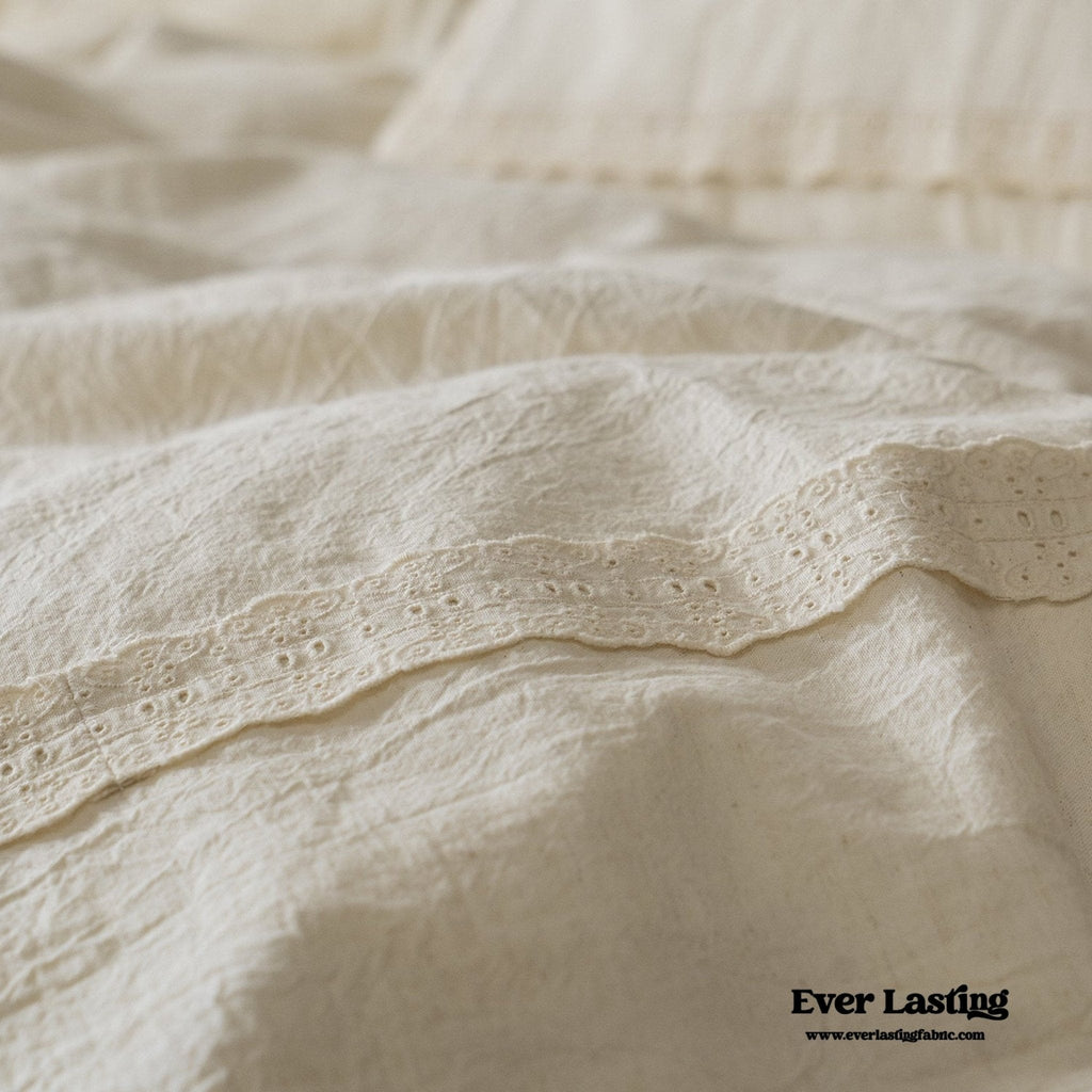French Linen Cotton Embroidered Floral Pillowcases