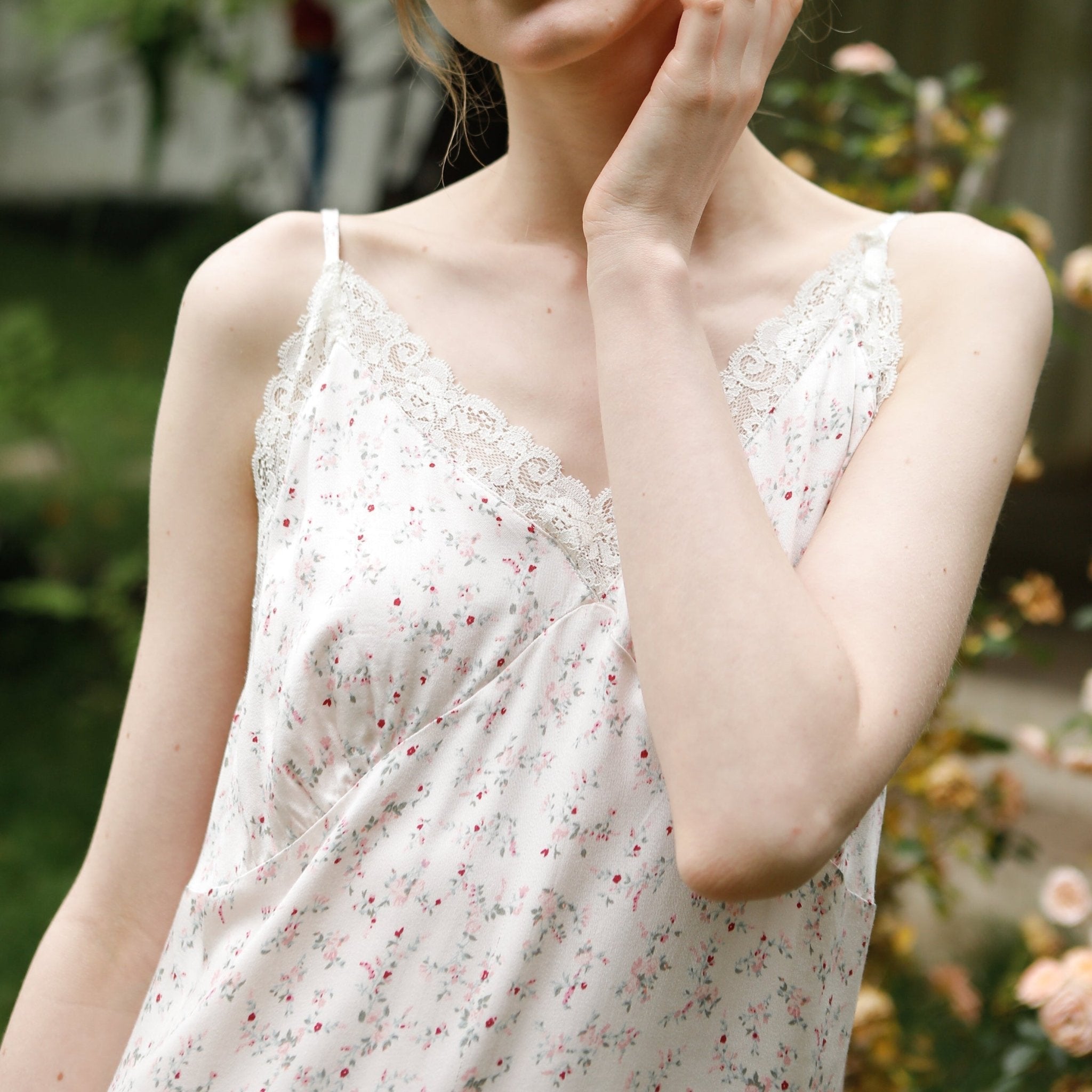 Fresh Floral Nightgown Pajama Dress / Yellow Floral