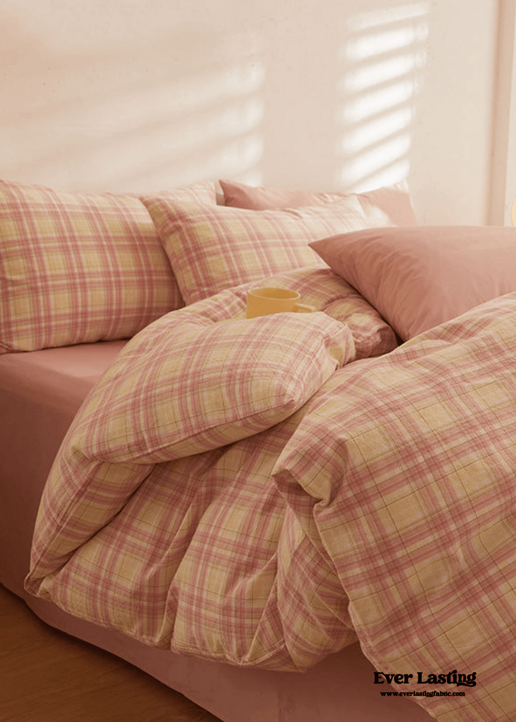 Fresh Plaid Washed Cotton Bedding Set