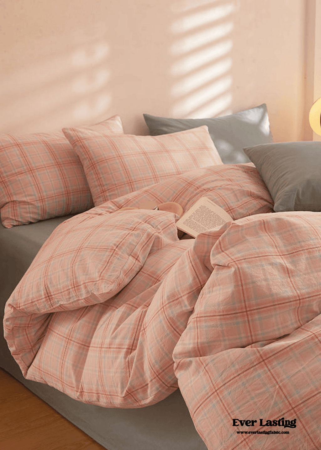 Fresh Plaid Washed Cotton Bedding Set