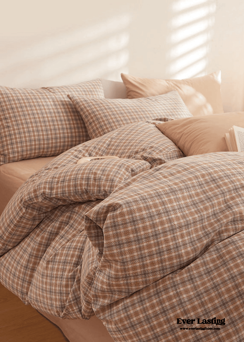 Fresh Plaid Washed Cotton Bedding Set