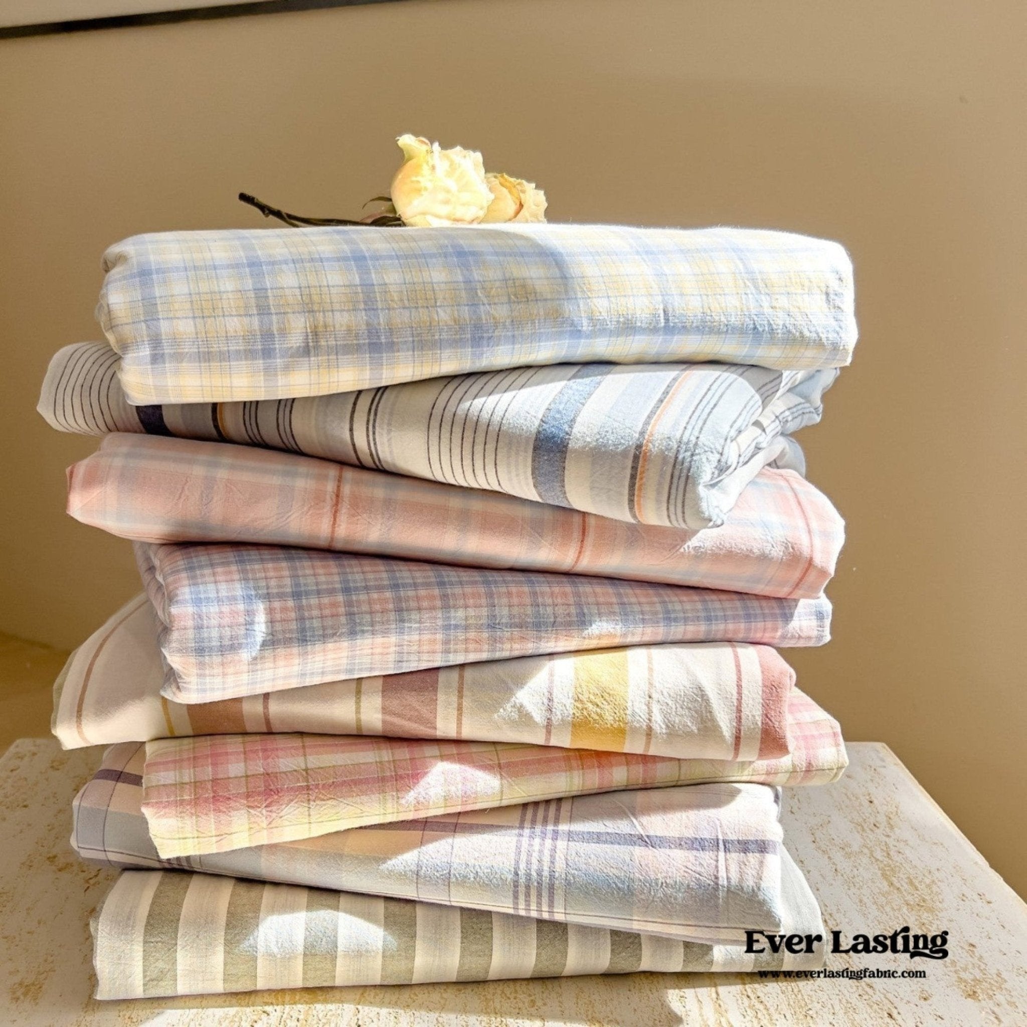 Fresh Plaid Washed Cotton Duvet Cover