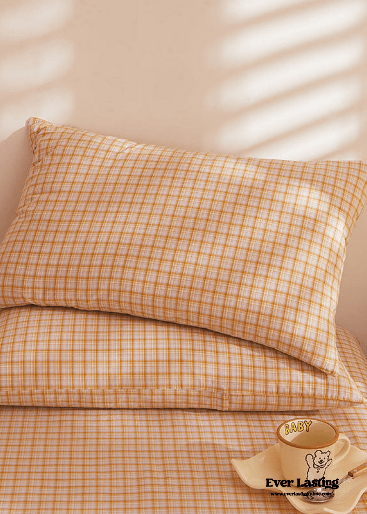 Fresh Plaid Washed Cotton Pillowcases