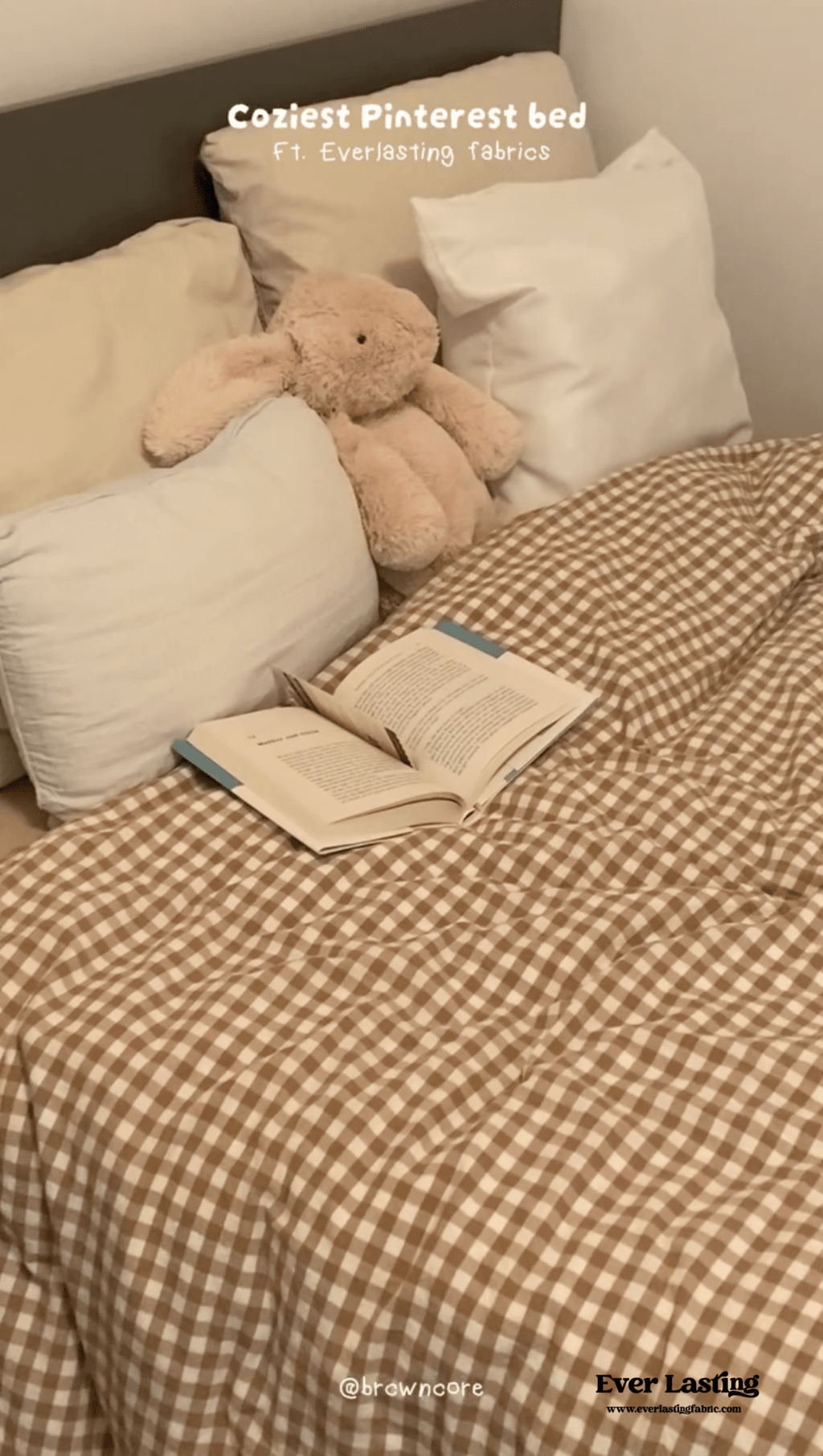Gingham Bedding Set / Brown