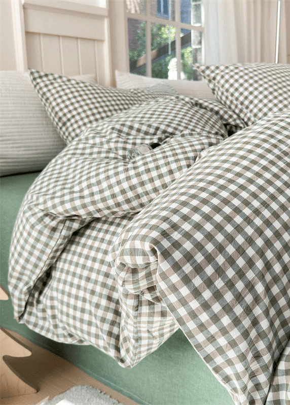 Gingham Bedding Set / Pink
