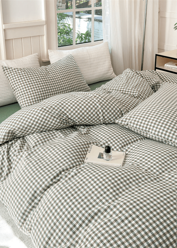 Gingham Bedding Set / Pink