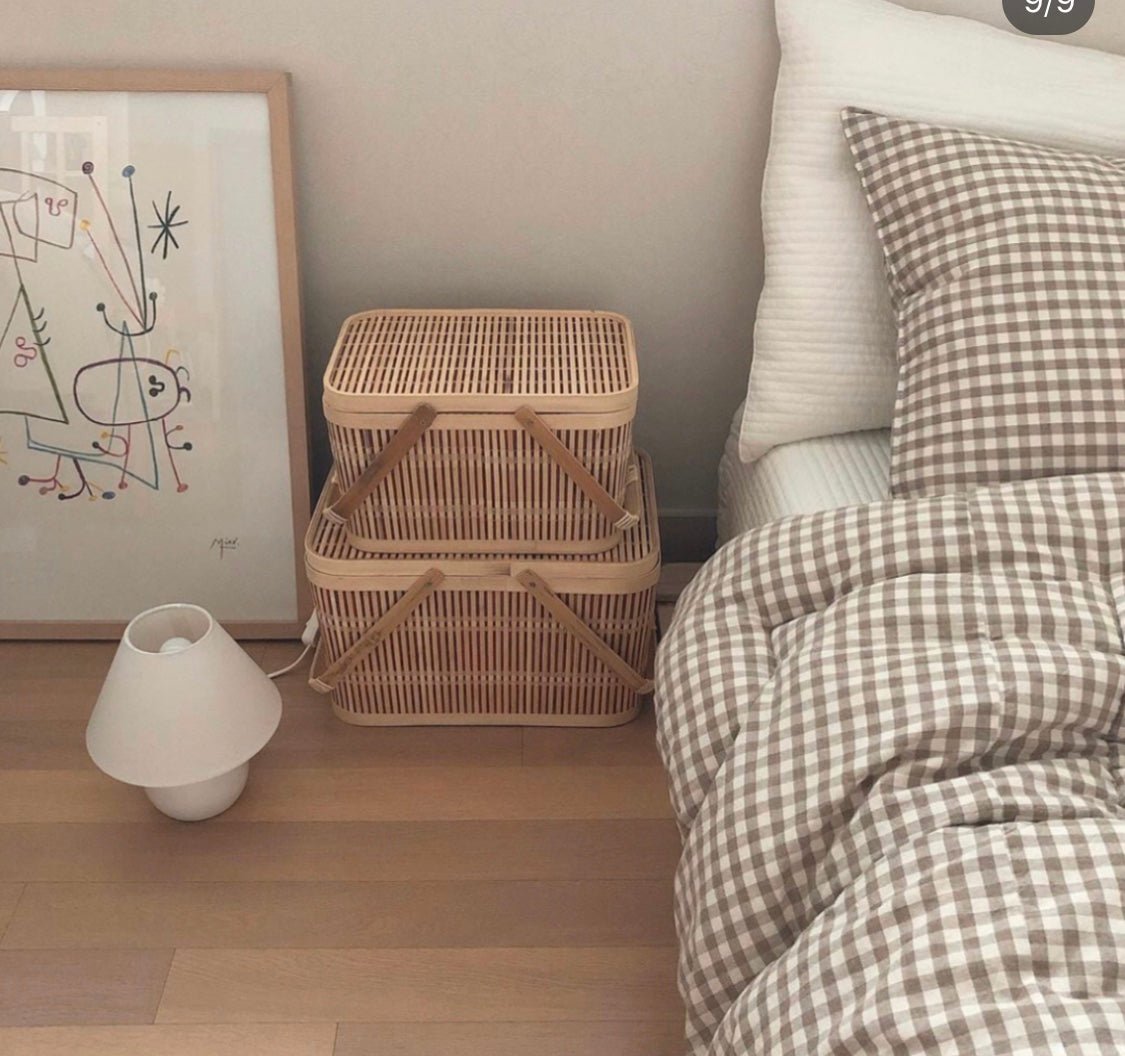 Gingham Bedding Set / Pink