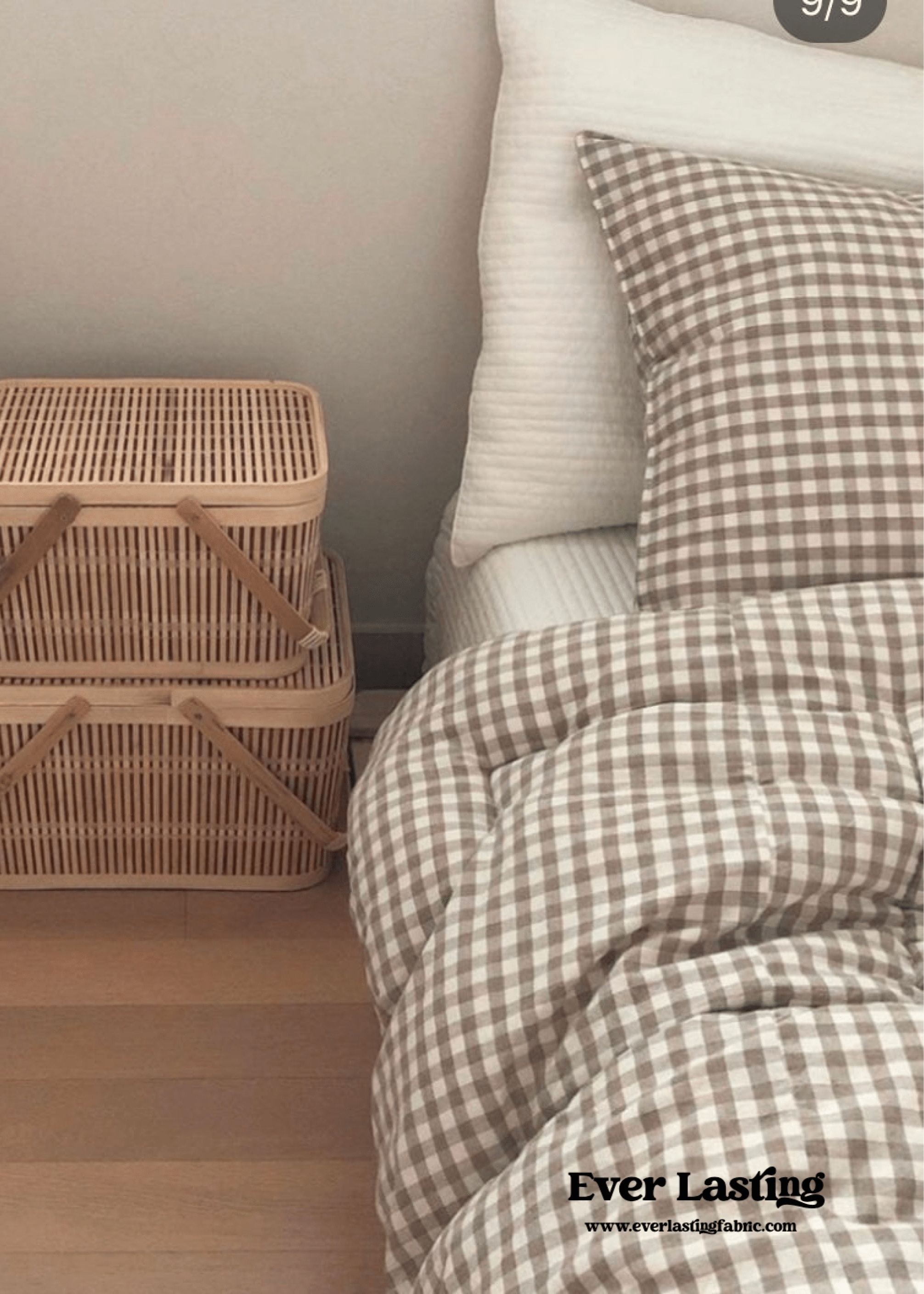 Gingham Bedding Set / Pink