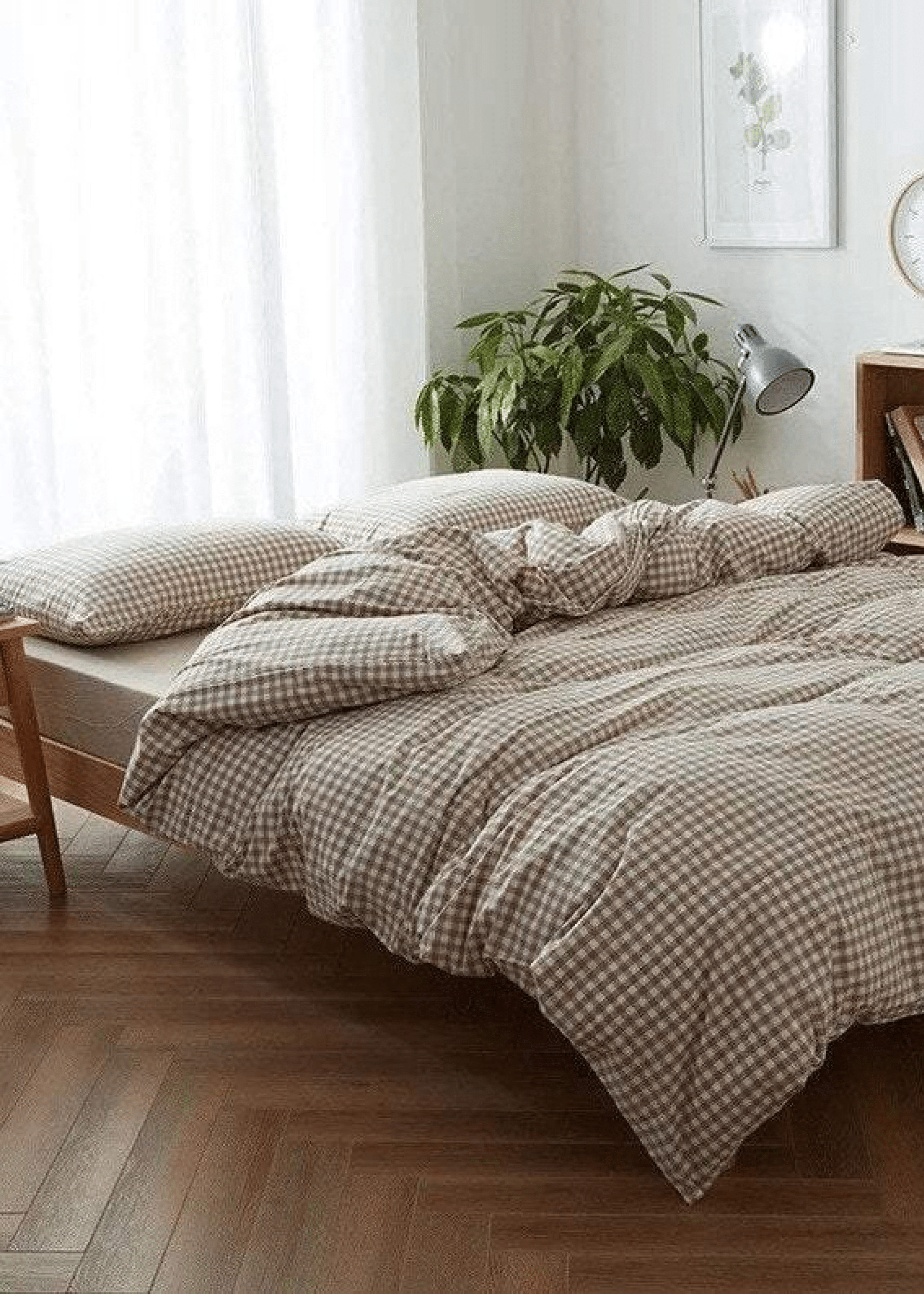 Gingham Bedding Set / Pink