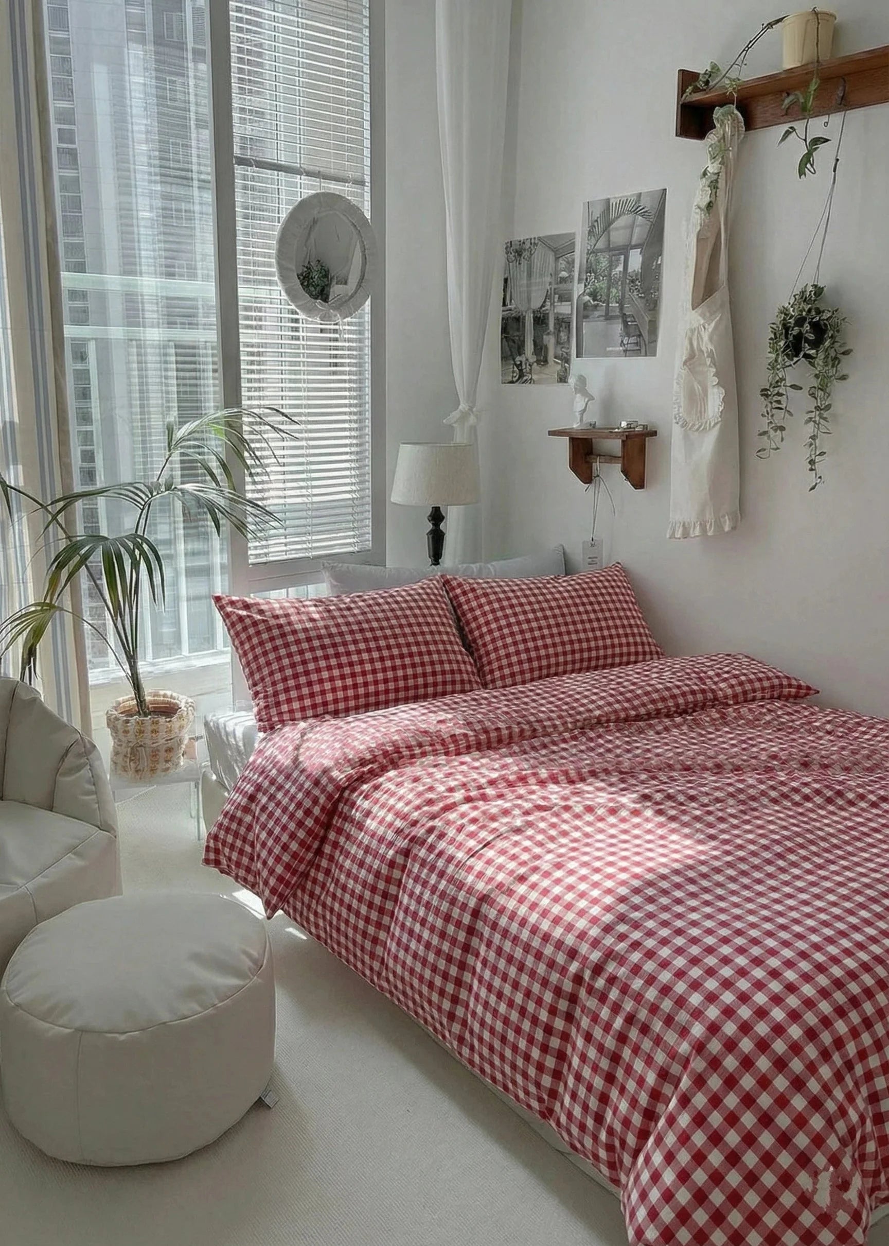 Gingham Bedding Set / Red