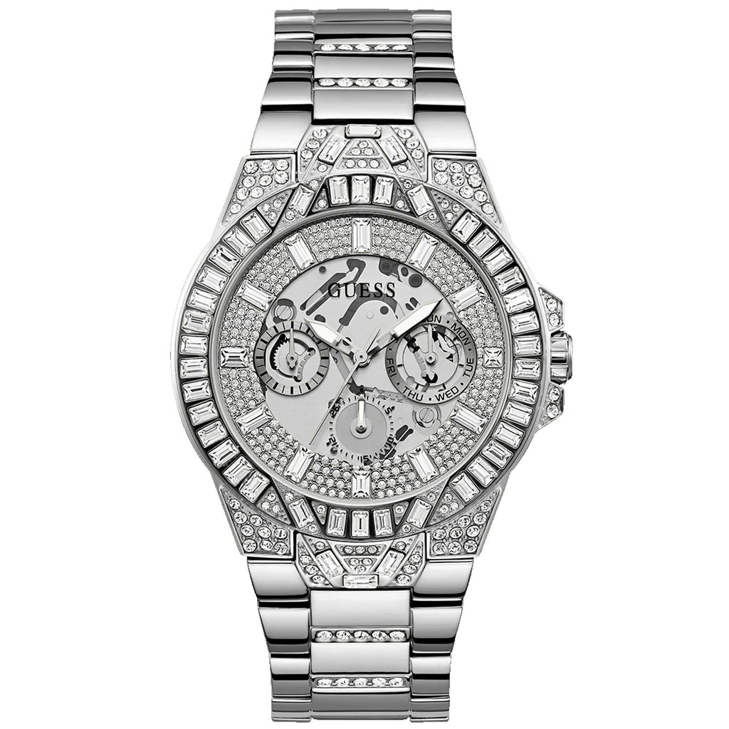 Guess Men's Trend Silver Tone Multi-function