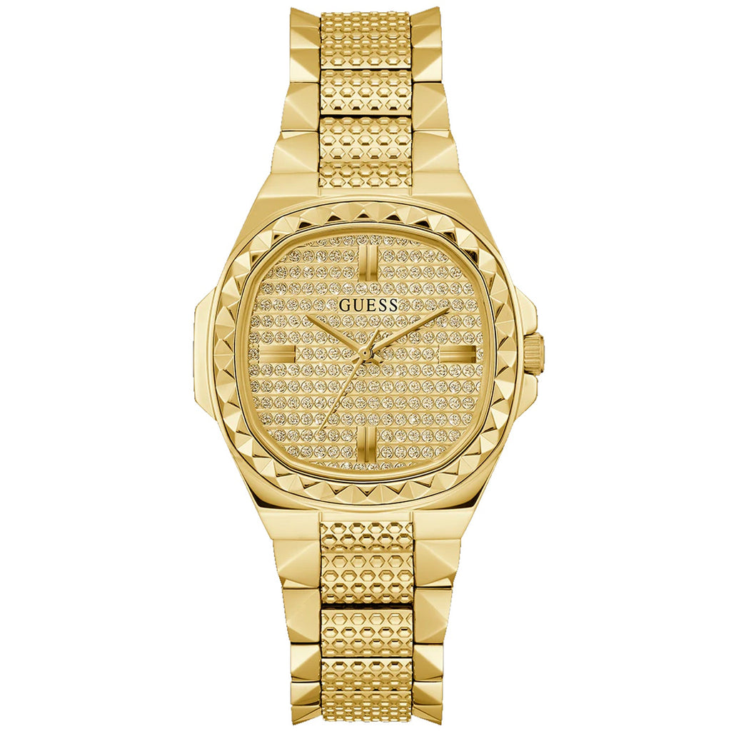 Guess Women's Rebellious Gold Tone Analog