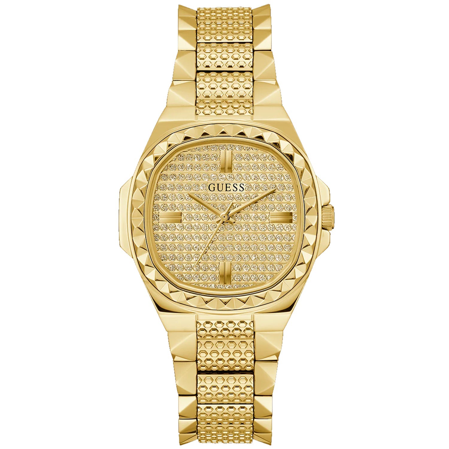 Guess Women's Rebellious Gold Tone Analog