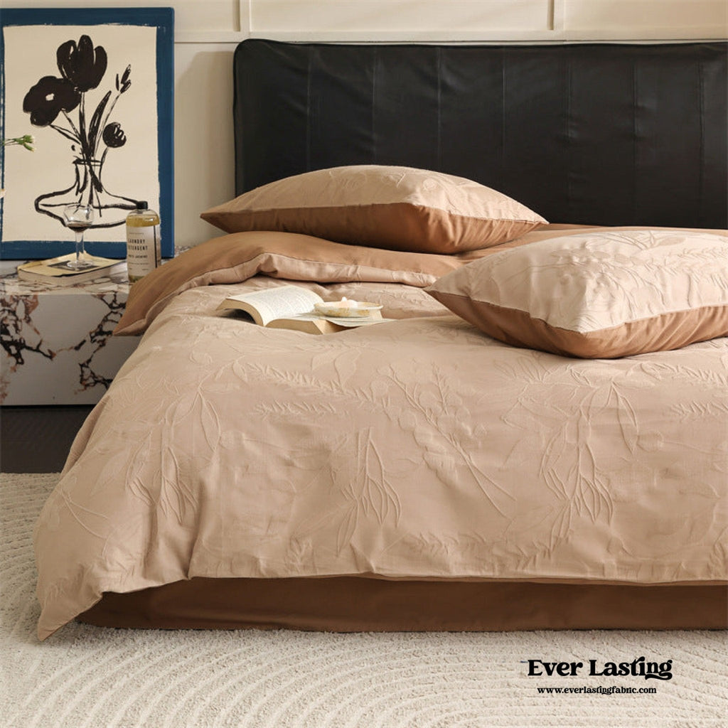 Hidden Garden Jacquard Floral Bedding Set / Moss Green