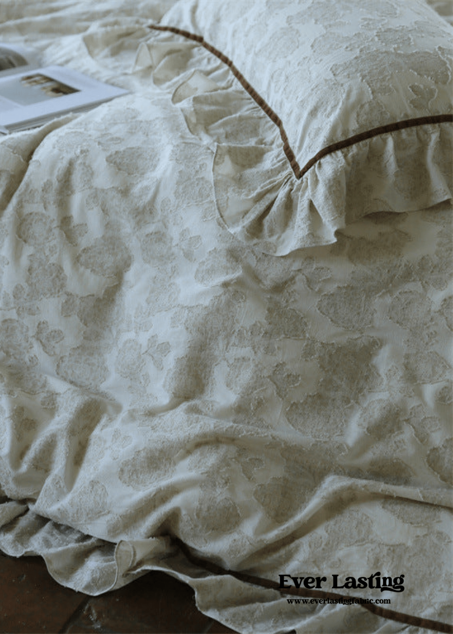 Hidden Garden Linen Cotton Floral Ruffle Bedding Set