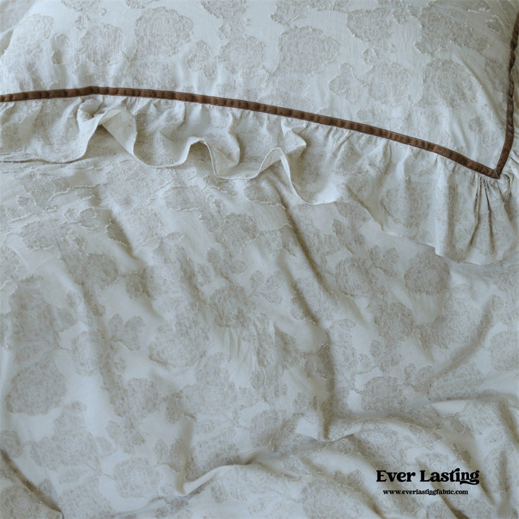 Hidden Garden Linen Cotton Floral Ruffle Bedding Set