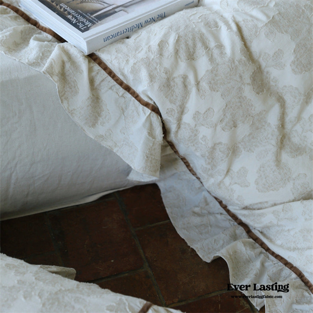 Hidden Garden Linen Cotton Floral Ruffle Bedding Set