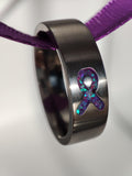 Resolve - Deep Purple Awareness Ring - Titanium
