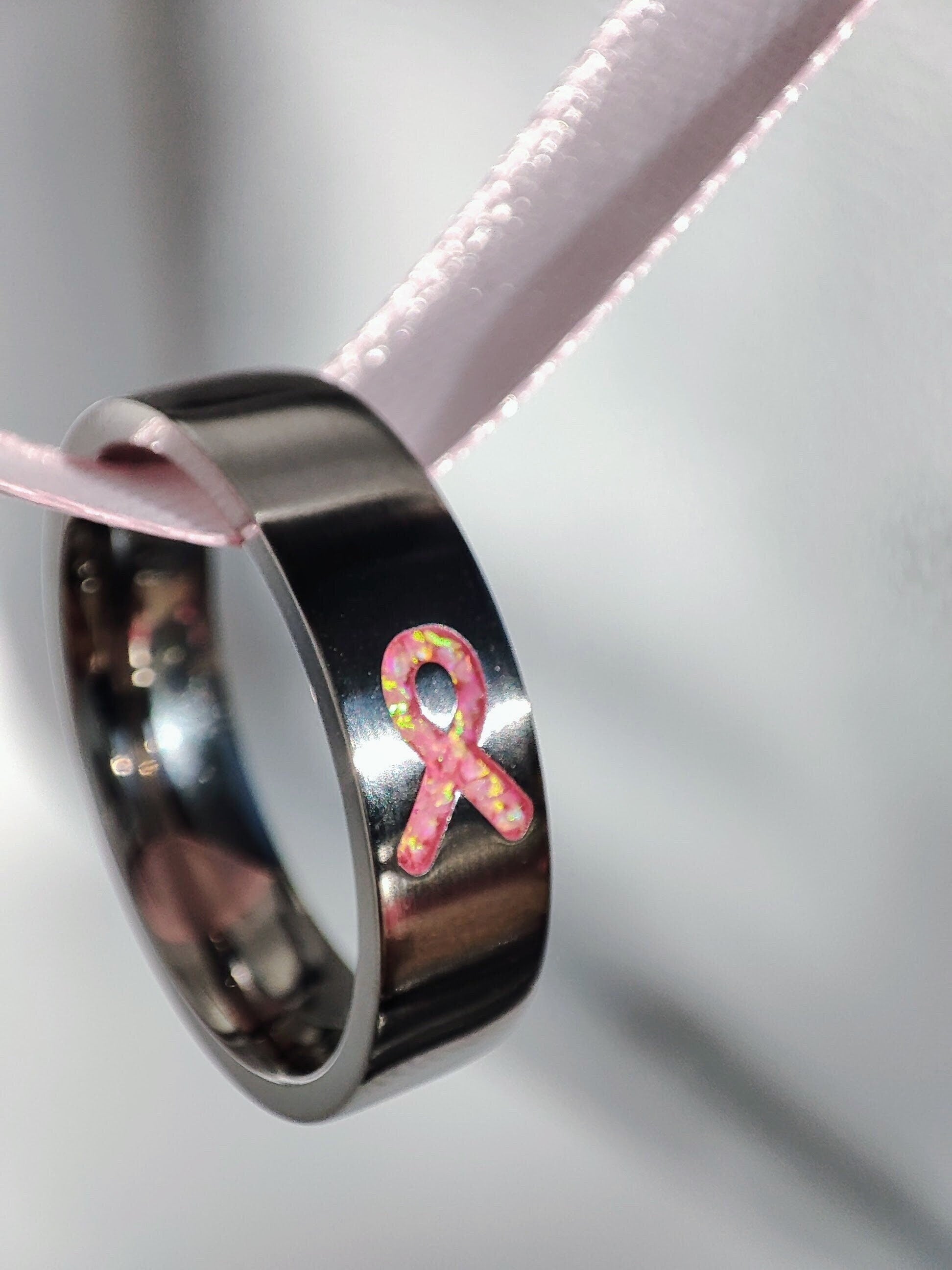 Resolve - Pink Awareness Ribbon - Titanium