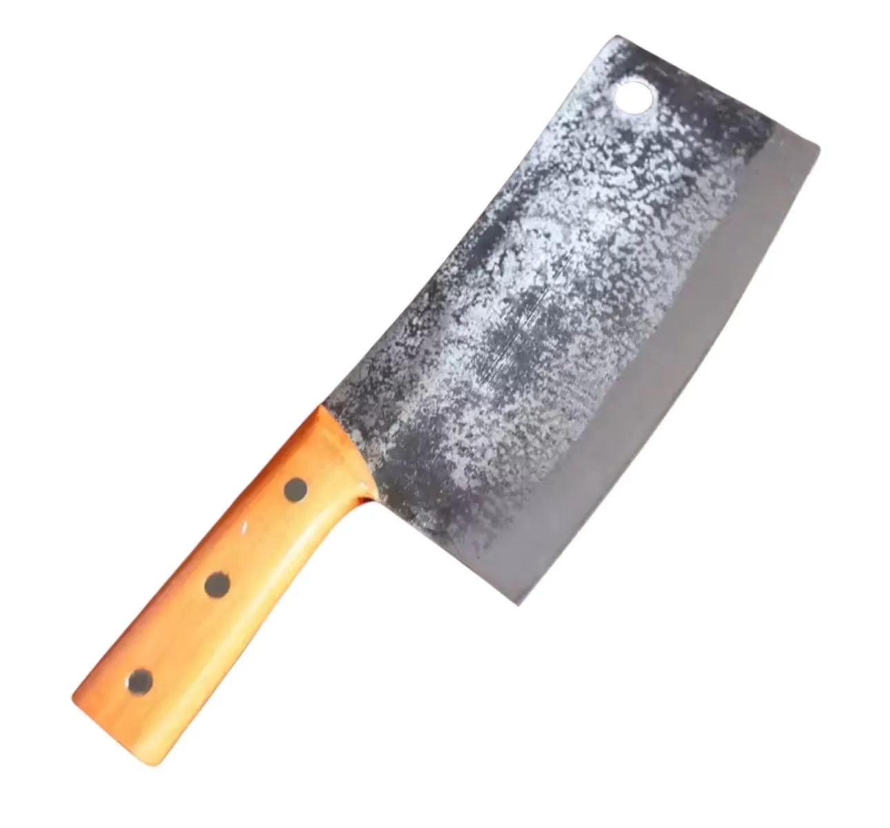 Hand Forged Meat Cleaver Knife | Rustic Chinese Chef Knife | 5Cr15MoV Stainless Steel Butcher Knife | Heavy Kitchen Chopper