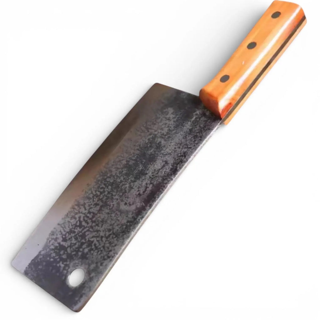 Hand Forged Meat Cleaver Knife | Rustic Chinese Chef Knife | 5Cr15MoV Stainless Steel Butcher Knife | Heavy Kitchen Chopper