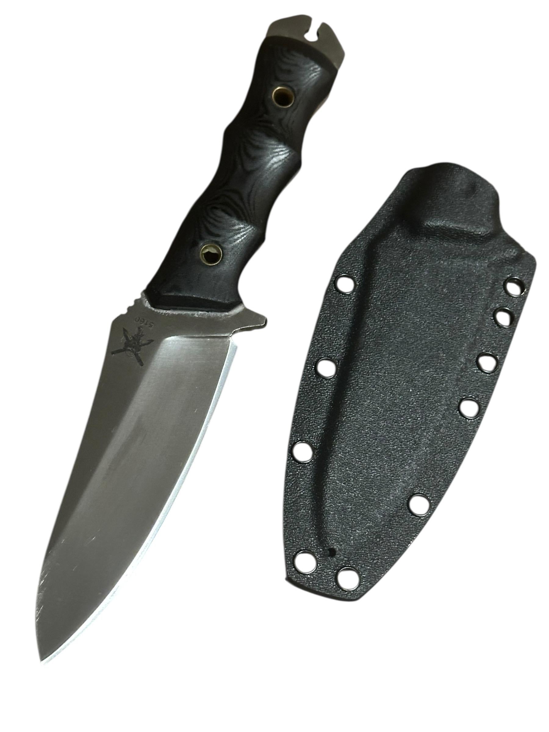 Stomp Customs Colab with Krebs Customs Jobber  5160 Fixed Blade Knife | Limited 4 of 50 | Kydex Sheath