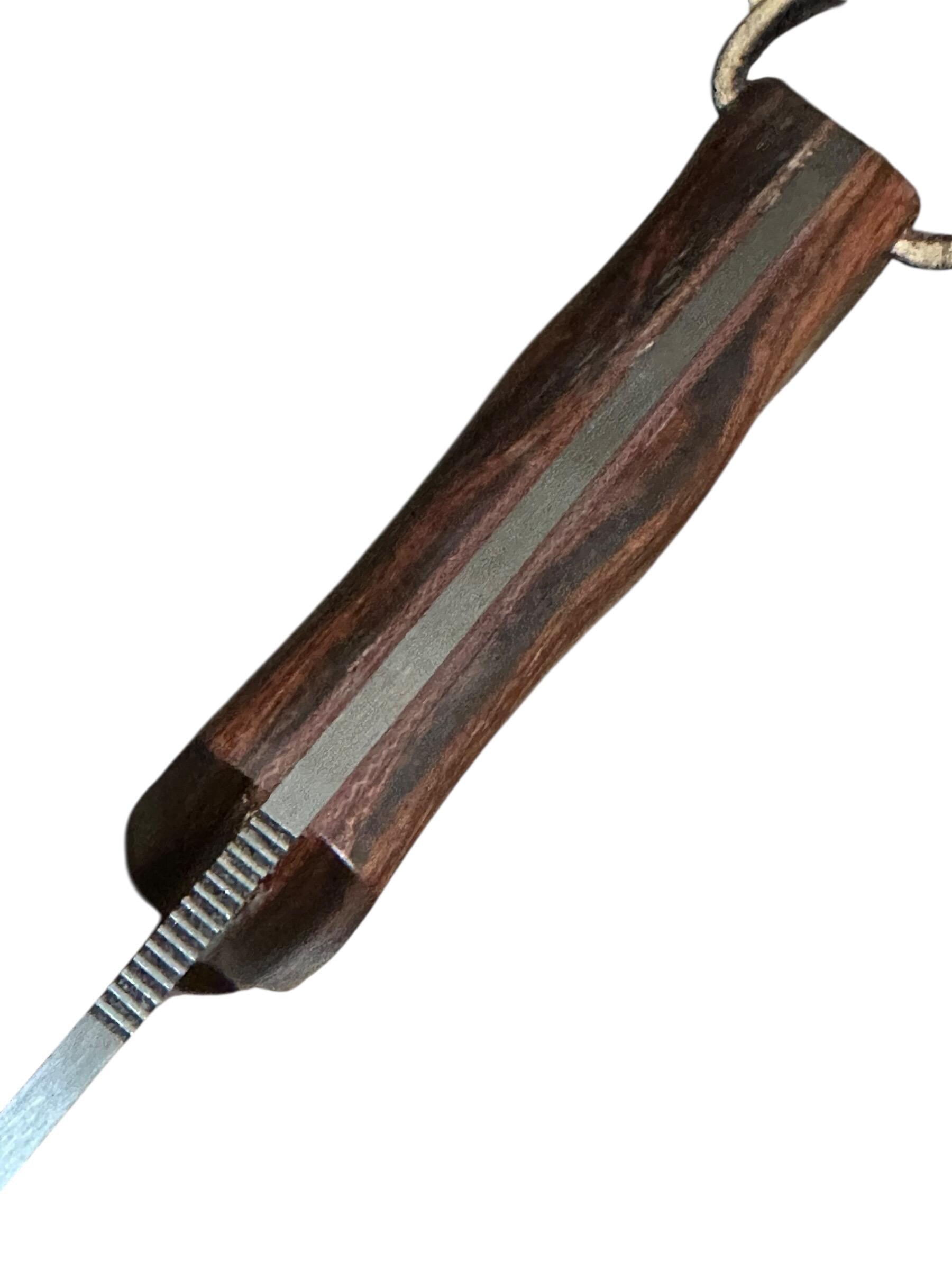 Custom John Tullis Knife 8670 Steel Fixed Blade Ironwood Handle Leather Sheath Texas Made  2025