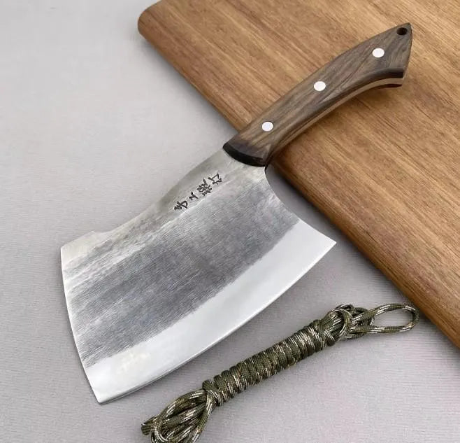 Hand Forged Bone Chopper Cleaver – 8CrMoV13 Stainless Steel, Wooden Handle