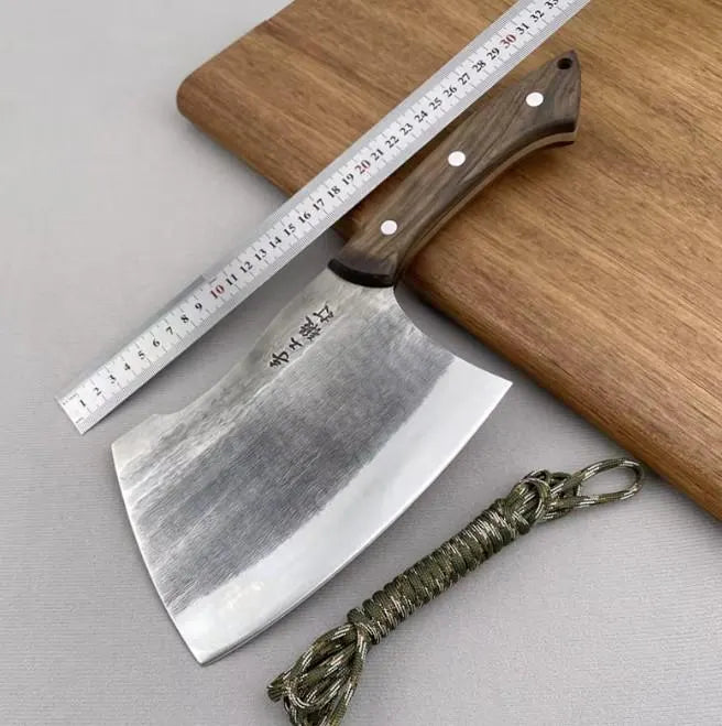 Hand Forged Bone Chopper Cleaver – 8CrMoV13 Stainless Steel, Wooden Handle