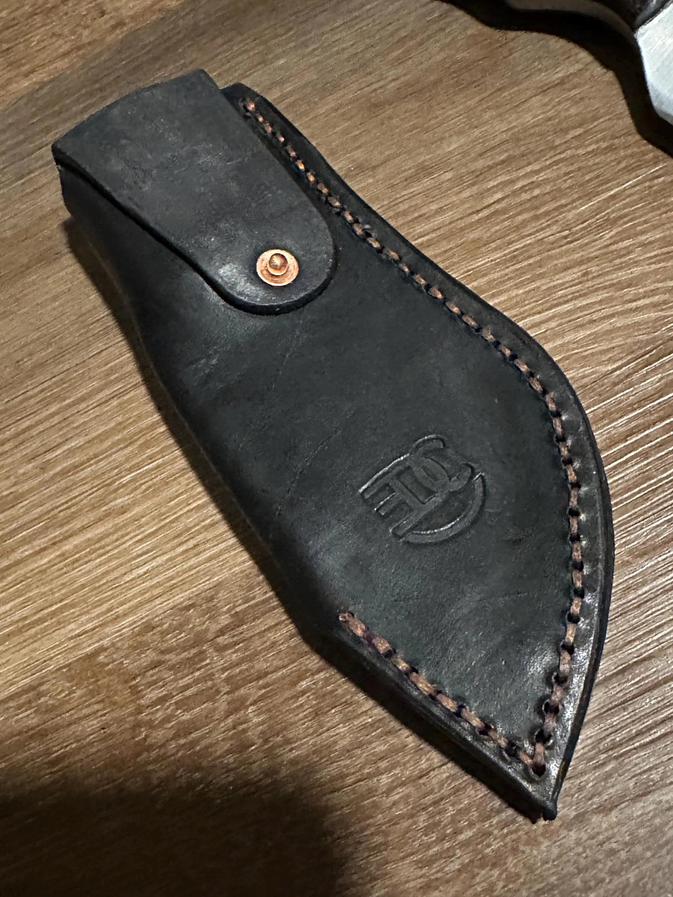 Hand Forged 5160 Carbon Steel Fixed Blade Knife Wenge Handle Handmade Leather Sheath RockinEDC Texas