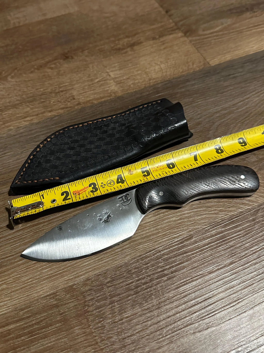 Hand Forged 5160 Carbon Steel Fixed Blade Knife Wenge Handle Handmade Leather Sheath RockinEDC Texas