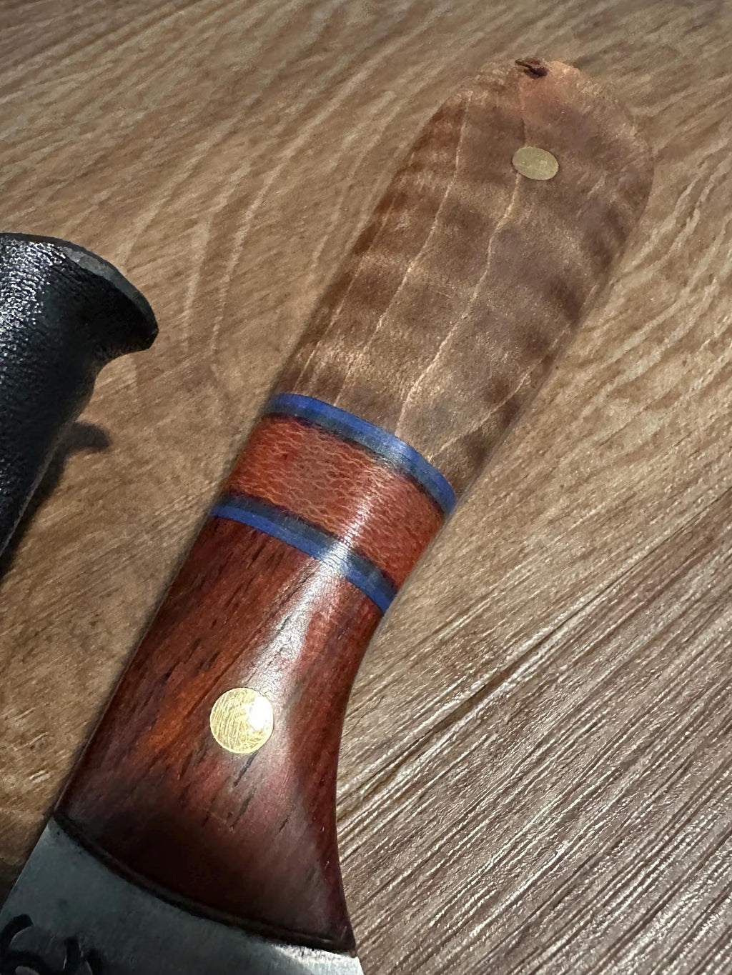RockinEDC Jinete 7” 1095 Carbon Steel Knife Padauk & Micarta Handle Black Kydex Sheath w/ UtiliClip Texas Made RockinEDC