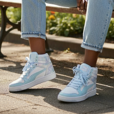 Puma High-Top Sneakers – Iridescent Pearl