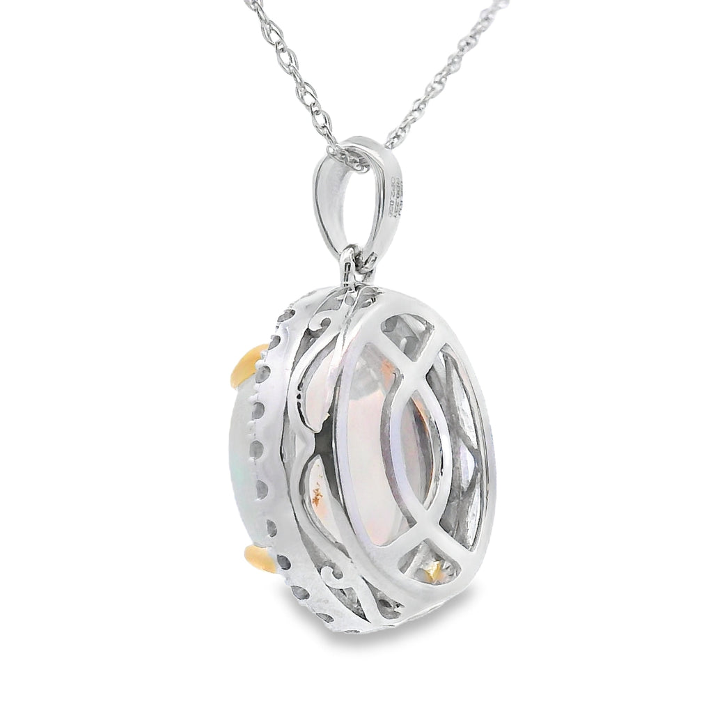 2.39ct Opal Diamond Fashion Pendants 10KT White Gold