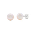 Natural FW Pearl Stud Earrings 14KT White Gold