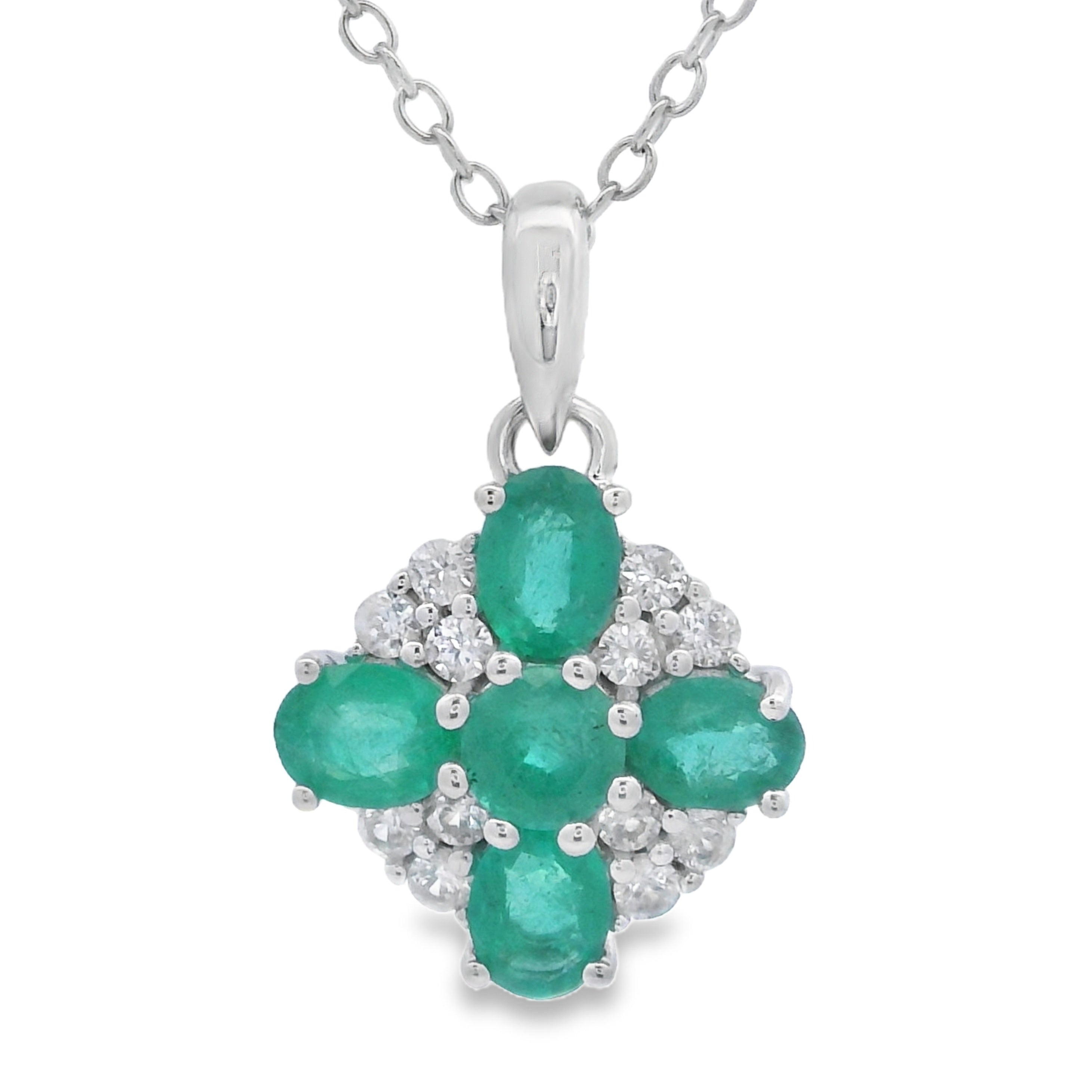 1.09ct Emerald Zircon Fashion Pendants Sterling Silver