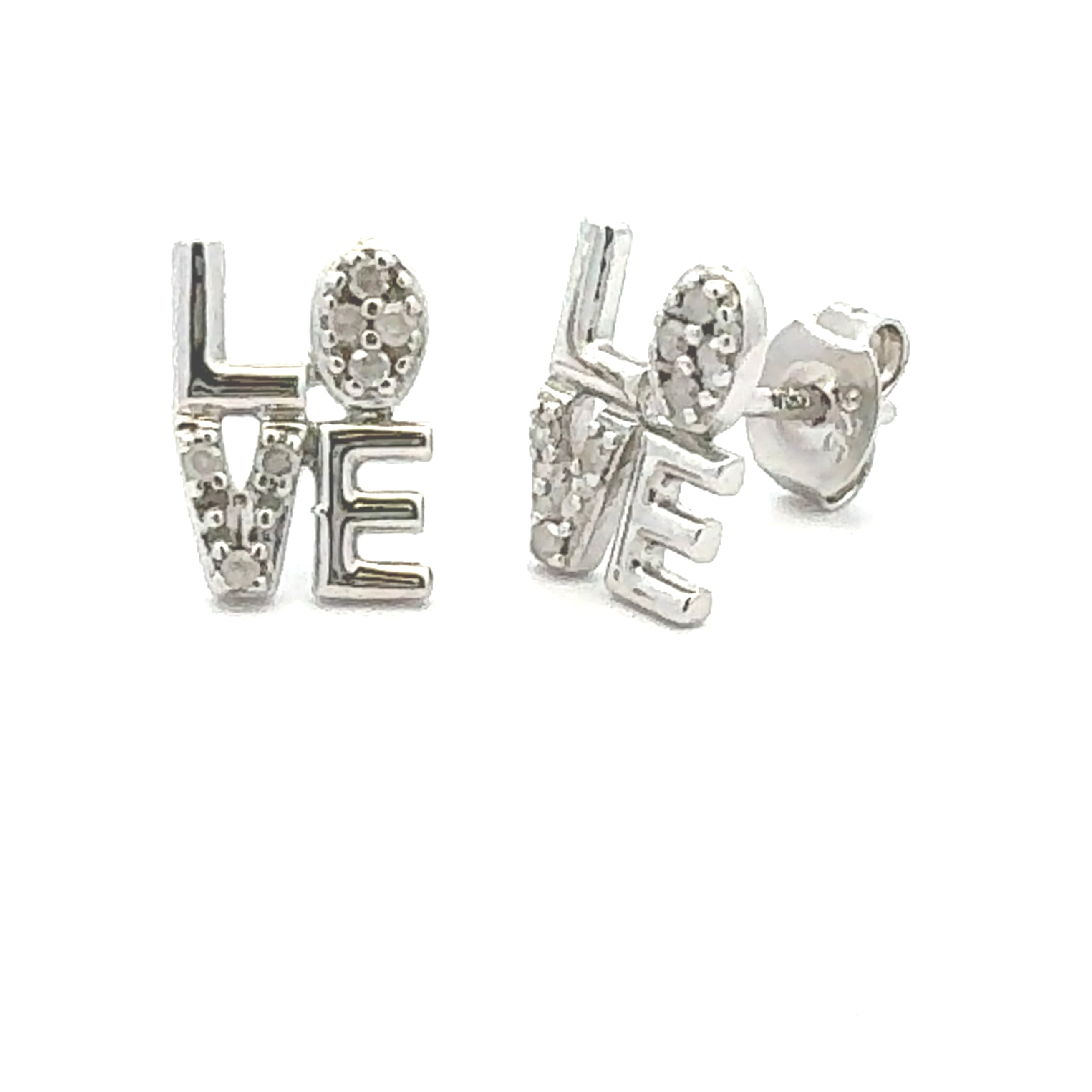 .03ct Diamond Earrings Sterling Silver