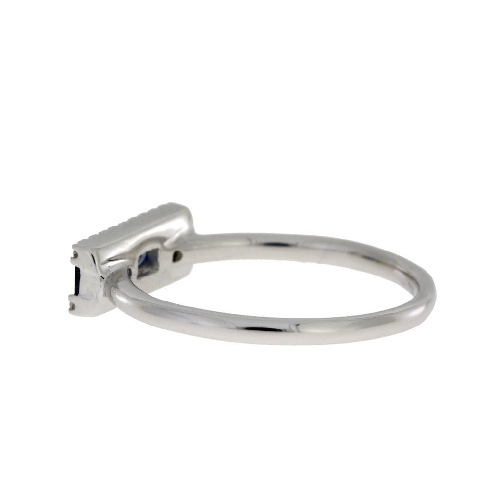 .63ct Diamond Sapphire Ring 14KT White Gold