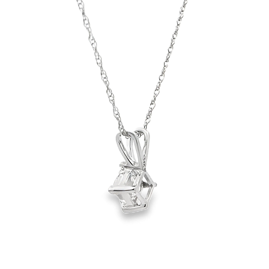 Natural .40ct Lab Grown Diamond Pendant 14KT White Gold