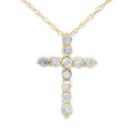.19ct Diamond Cross Religious Pendant 14KT Yellow Gold