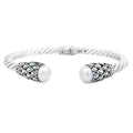 Pearl Bangle Bracelet Sterling Silver 18KT Gold